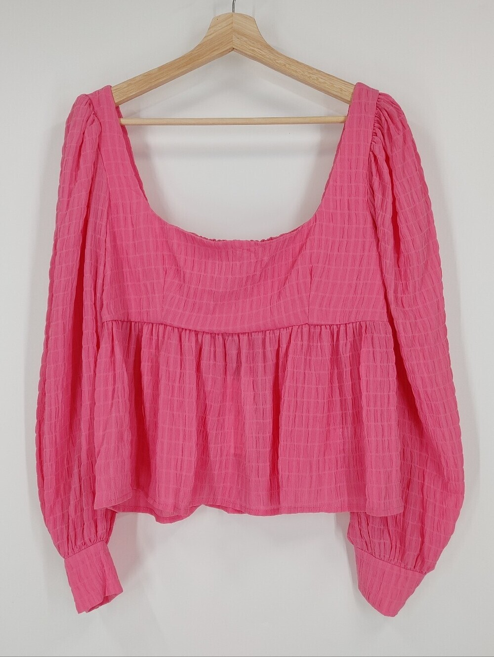 WAYF Textured Babydoll Blouse